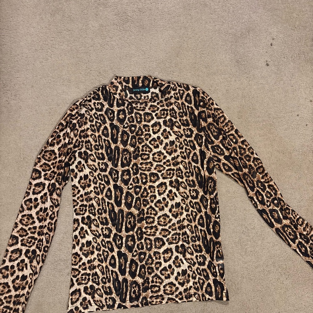 Leopard Print Long Sleeve Top